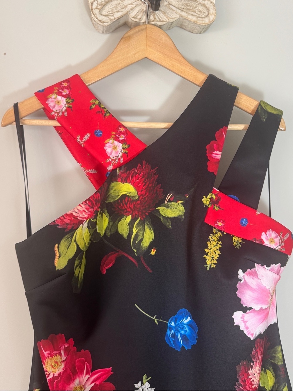 Ted Baker Polayo Berry Sundae Asymmetric Floral Sheath Dress TB 5 US 12 XL - Picture 6 of 15